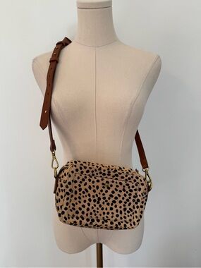 Madewell Leopard-Print Crossbody with Brown Strap